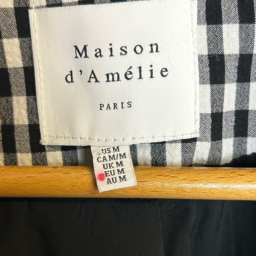 Maison D Amelie Black and White Checkered Women's Blazer Size M Cottagecore - Picture 9 of 12
